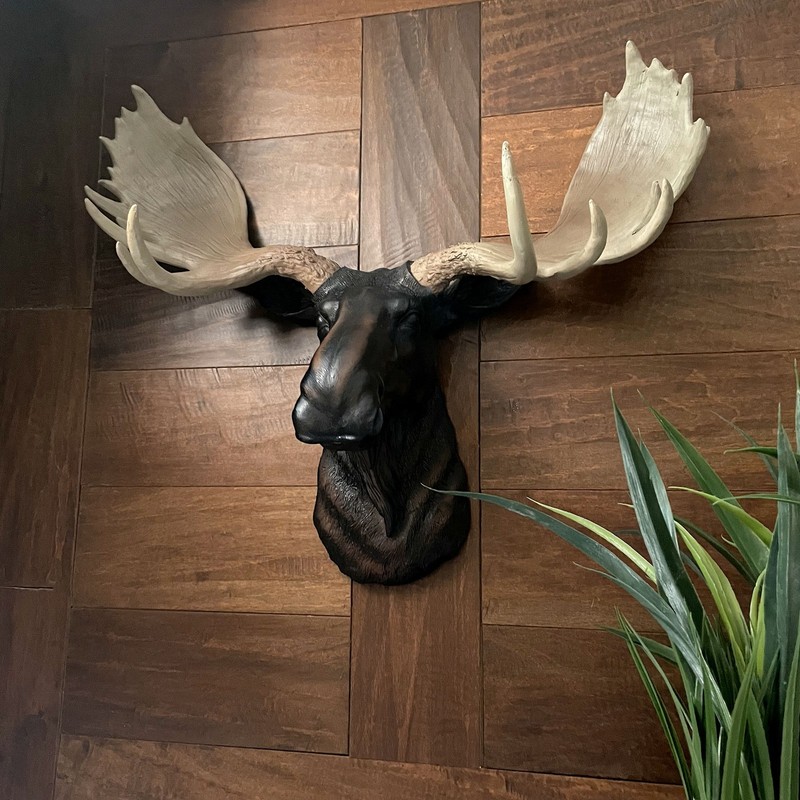 Zeckos Rustic Moose Head Bust Wall Sculpture 20x23in Brown Cabin Lodge Decor gallery