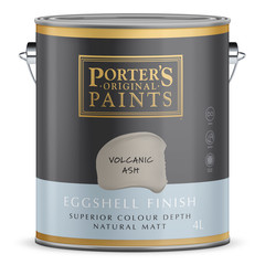 Porter’s 4L Volcanic Ash Eggshell Finish Broadwall Washable Paint – 4L