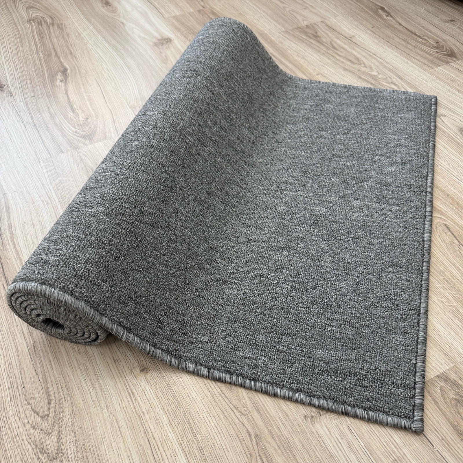 Custom Size Runner Rug Low Profile Loop Pile Anti Slip Solid Black Color gallery