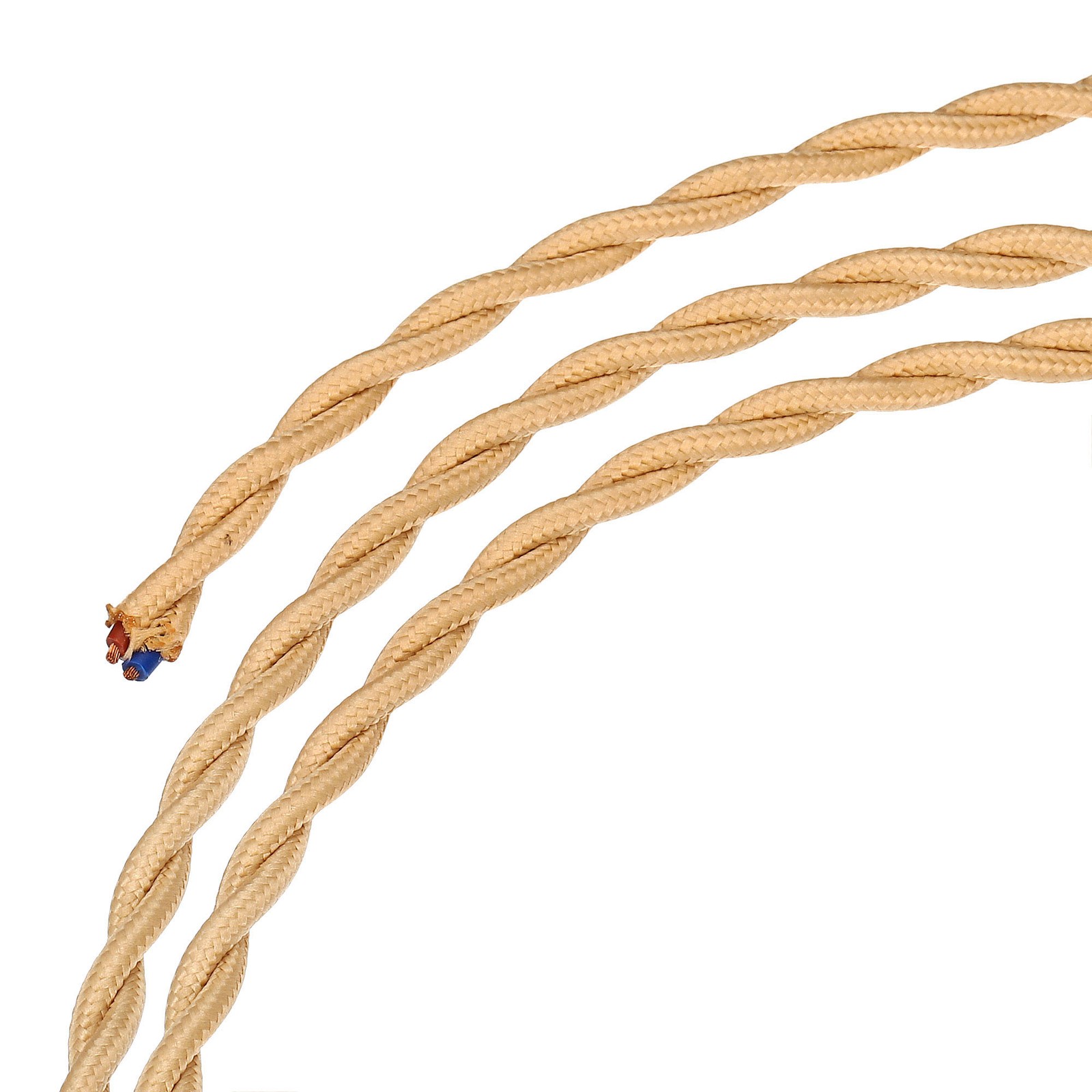 Twisted Cloth Covered Wire 2 Core 18AWG 5m/16.4ft,Electrical Cable,Flaxen gallery