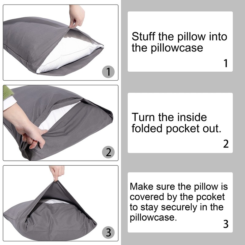 Microfiber Body Pillow Cover, Envelope Closure, Ultra Soft Durable, Green gallery