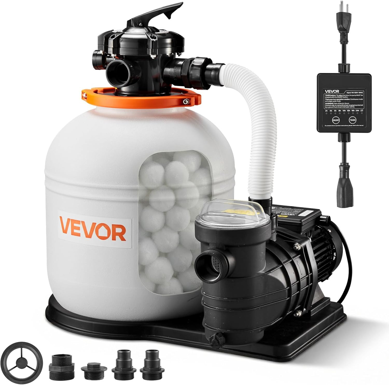 Flashpure Sand Filter Pump, 16 in for above Ground Pool, 1 HP 4400 GPH, Swimming gallery