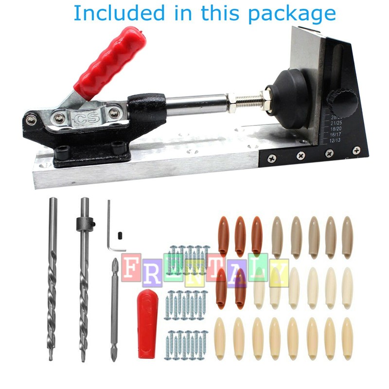 Pocket Hole Jig Drill Guide Master Kit Carpenter Joinery System Woodworking New gallery