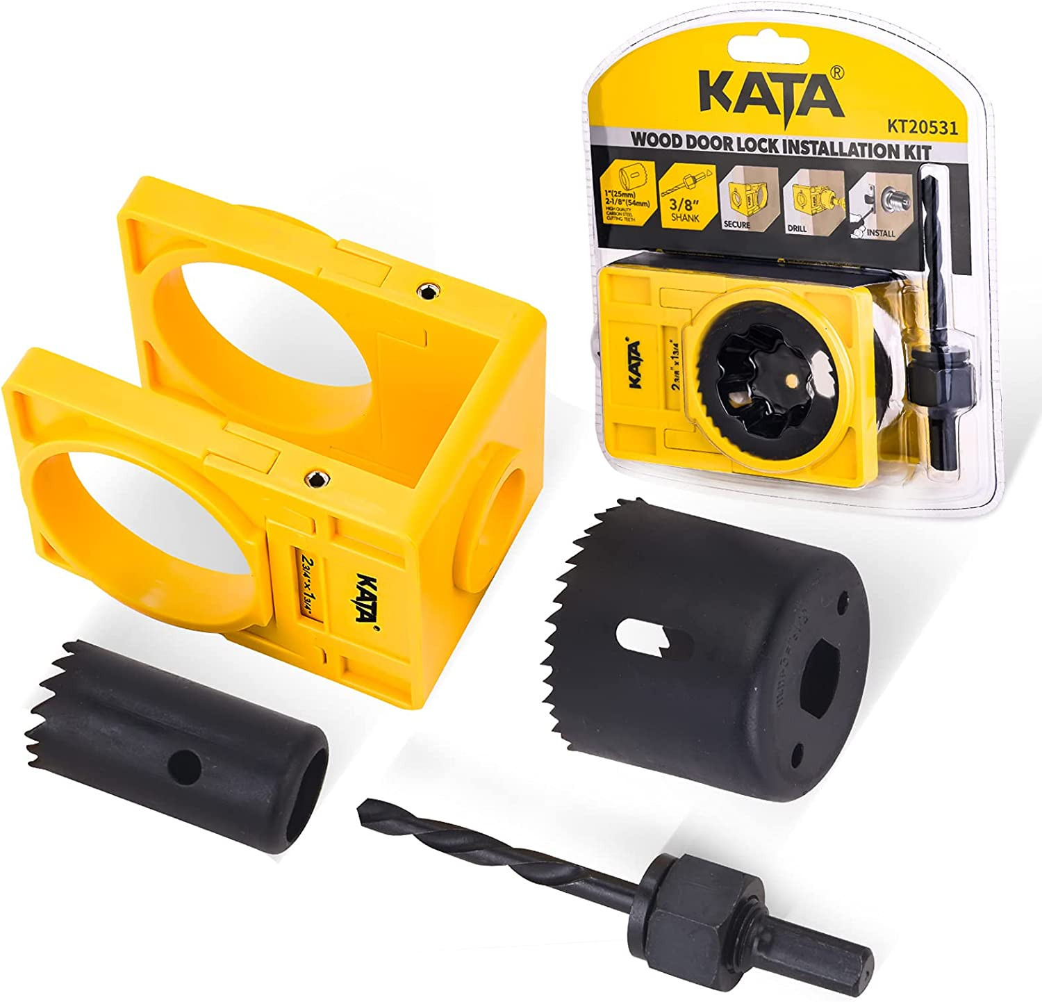 Door Lock Installation Kit Wood Metal Deadbolt Lockset Guide Hole Saw Drill NEW gallery