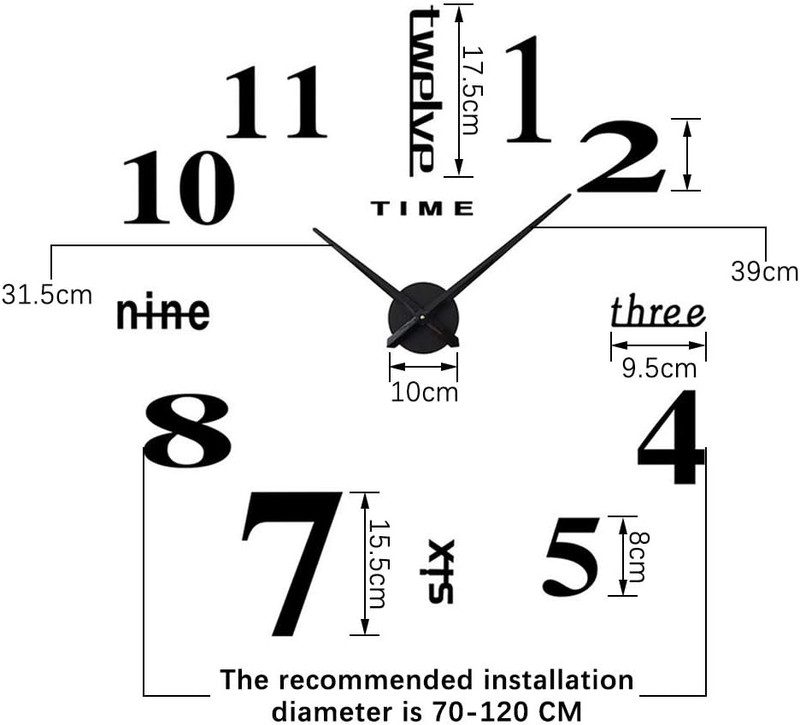 DIY Wall Clock Modern Large 3D Frameless Wall Clock Mirror Stickers Decor Home O gallery