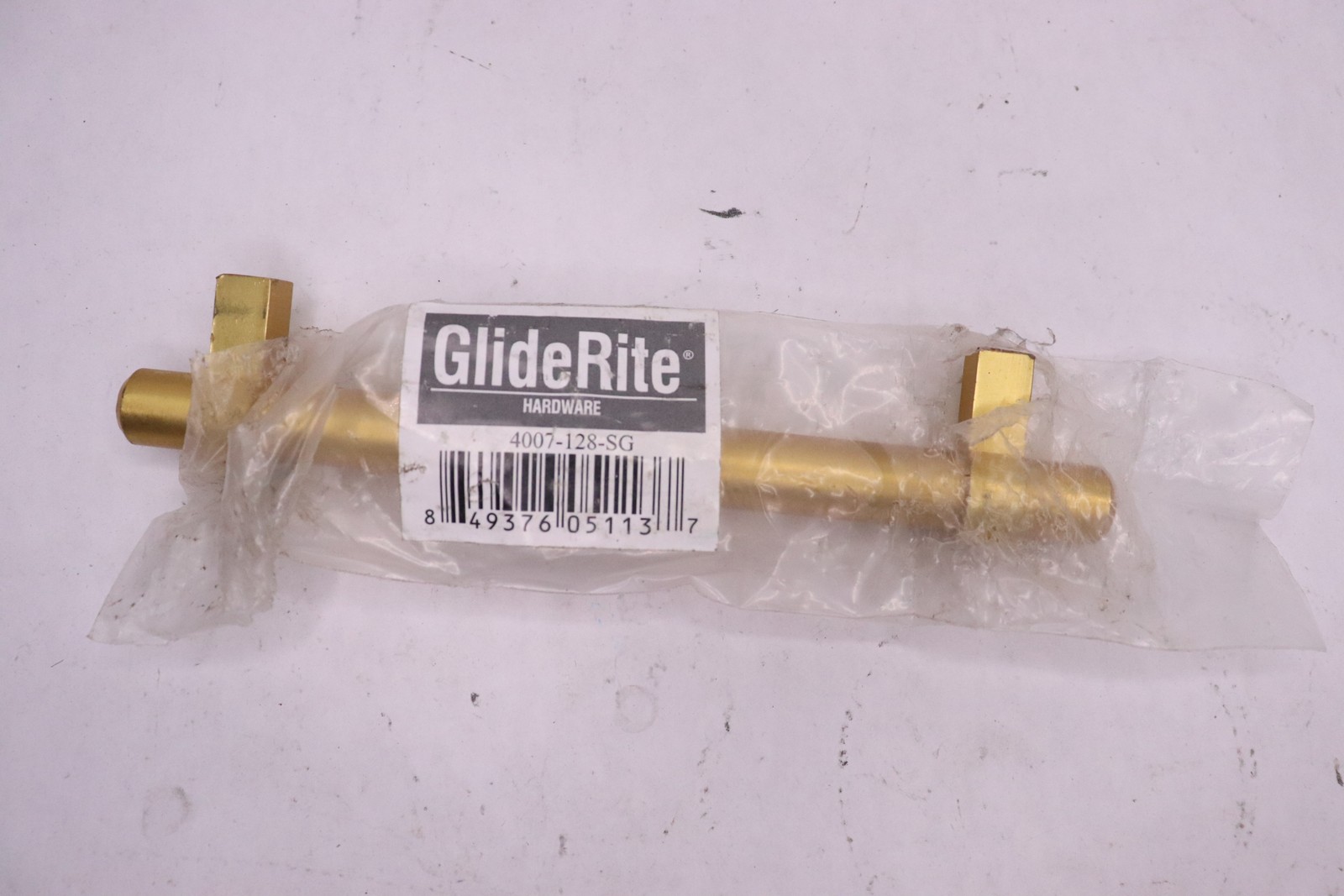 GlideRite Euro Style Cabinet Drawer Bar Solid Satin Gold 5" CC 4007-128-SG gallery