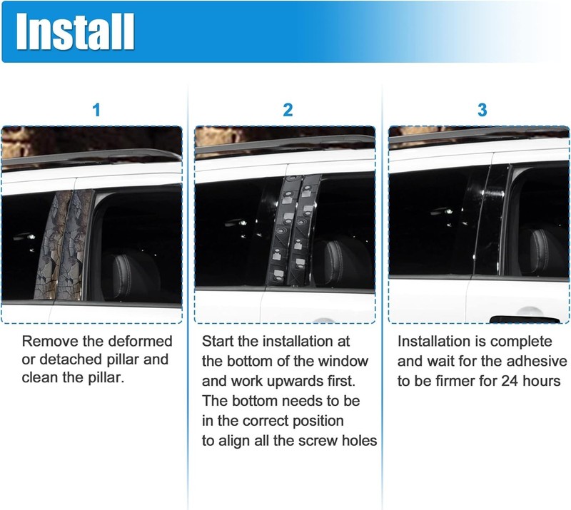 Pair Windshield B Pillar Trim Panel Door Outside Cover Ford Explorer 2011-2017 gallery