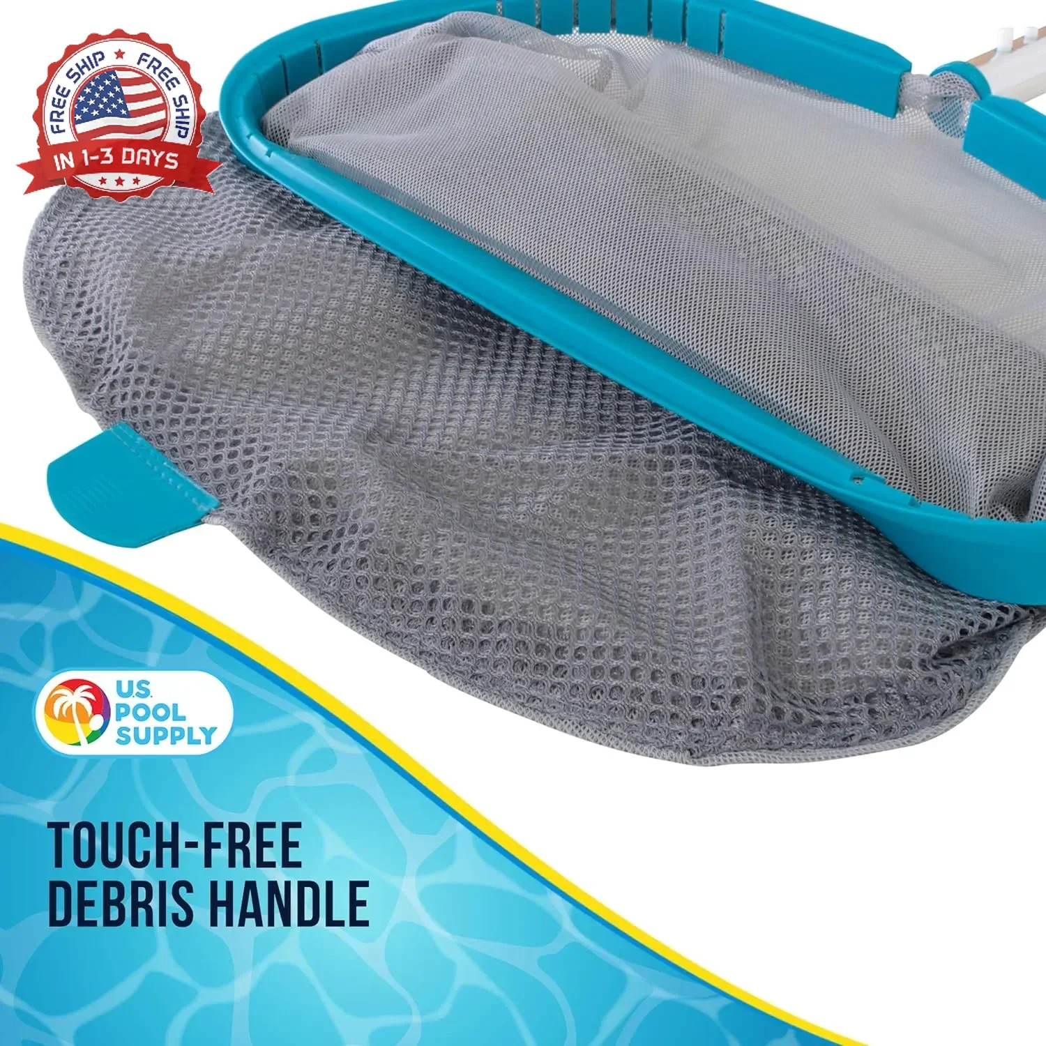 U.S. Pool Supply Pool Skimmer Net - Heavy Duty 18" Pool Net Skimmer Rake, Reinfo gallery