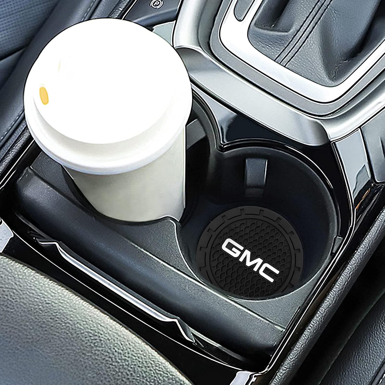 Car Cup Holder Coaster for GMC Recessed Silicone Cupholder Coaster Black-61 gallery