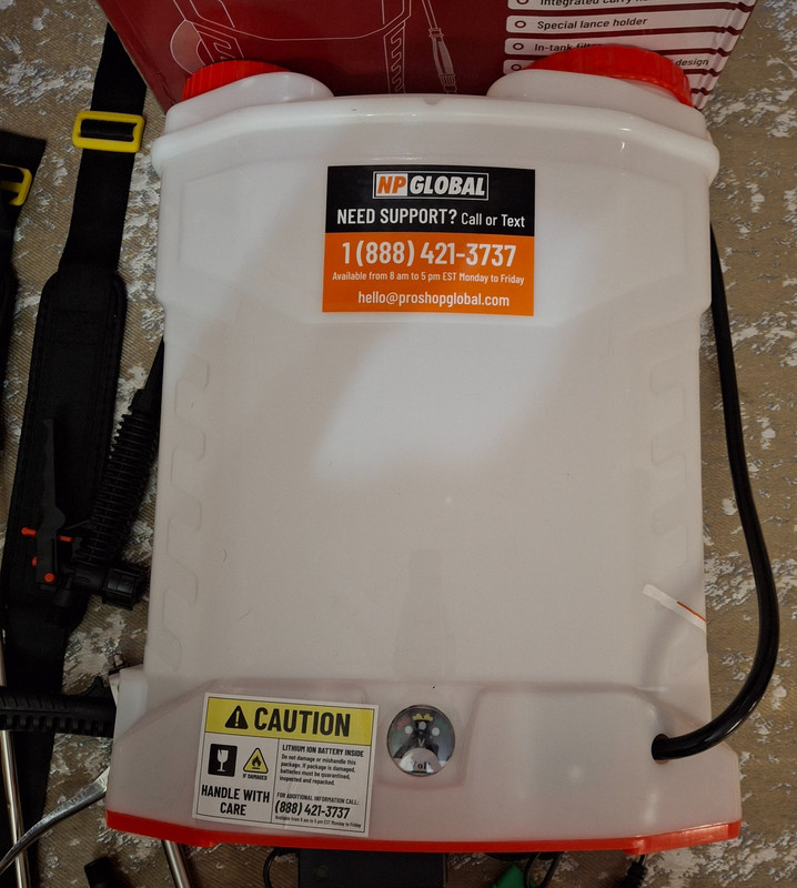 NP Global Backpack Sprayer 6 Nozzle 4.2 Gallon 80PSI Battery Powered BPS003 12V gallery