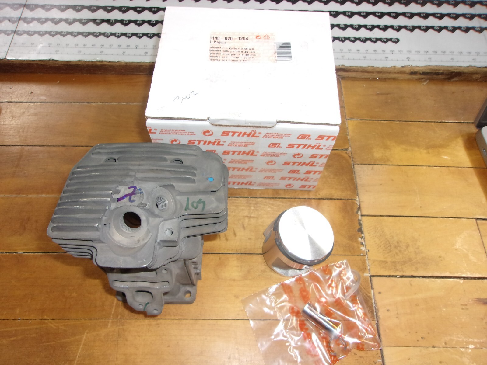 Stihl OEM MS391 Piston & Cylinder 49m Kolben 1140-020-1204 MS 391 #GM-L5A1 gallery