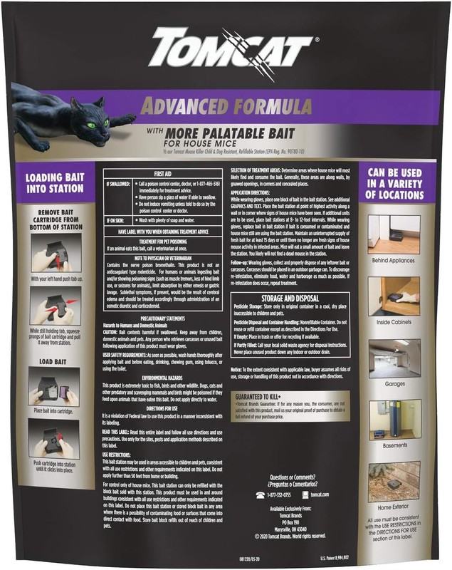 Tomcat Advanced Formula Mouse Killer with Refillable Bait Station + 12 Refills gallery