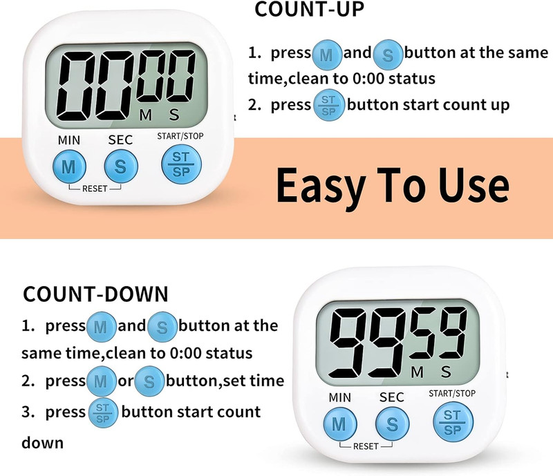 Large LCD Digital Kitchen Cooking Timer Count Down Up Clock Loud Alarm Magnetic gallery