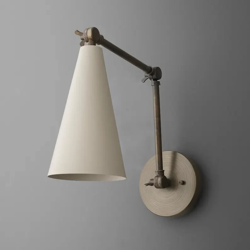 Handmade Modern Brass Wall Sconce - Stilnovo Swing Arm Adjustable Reading Lamp gallery