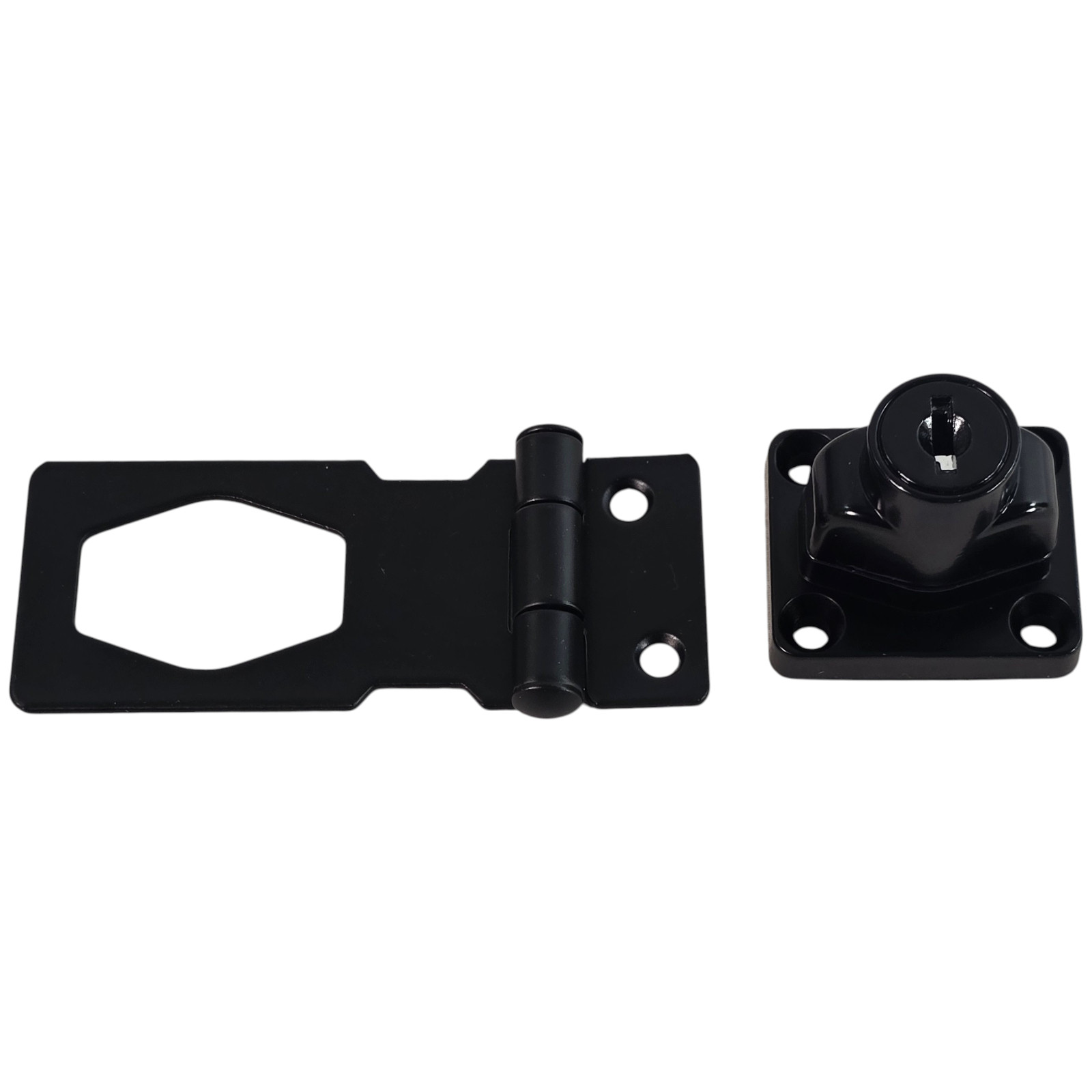 2.5" Safety Hasp Self Locking Keyed Black Security Lock Gate Shed Door 2 Keys gallery