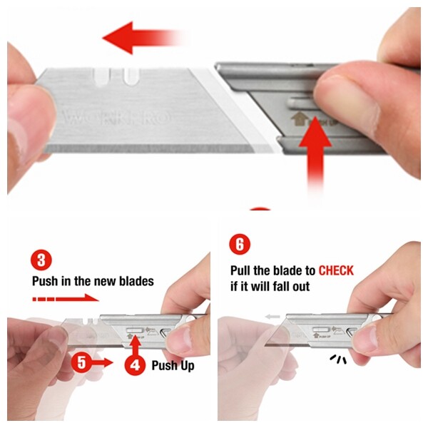 WORKPRO 3-Pack Folding Utility Knife Set Quick Change Blade Box Cutter EDC Knife gallery