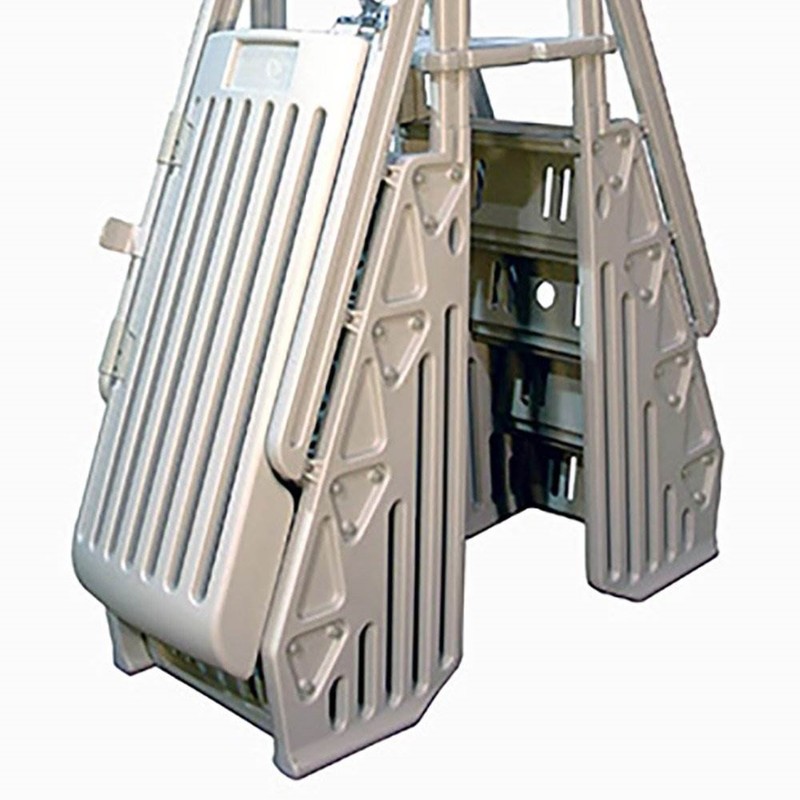 Vinyl Works AF Adjustable 24 Inch Gated Entry Above Ground Pool Ladder, Taupe gallery