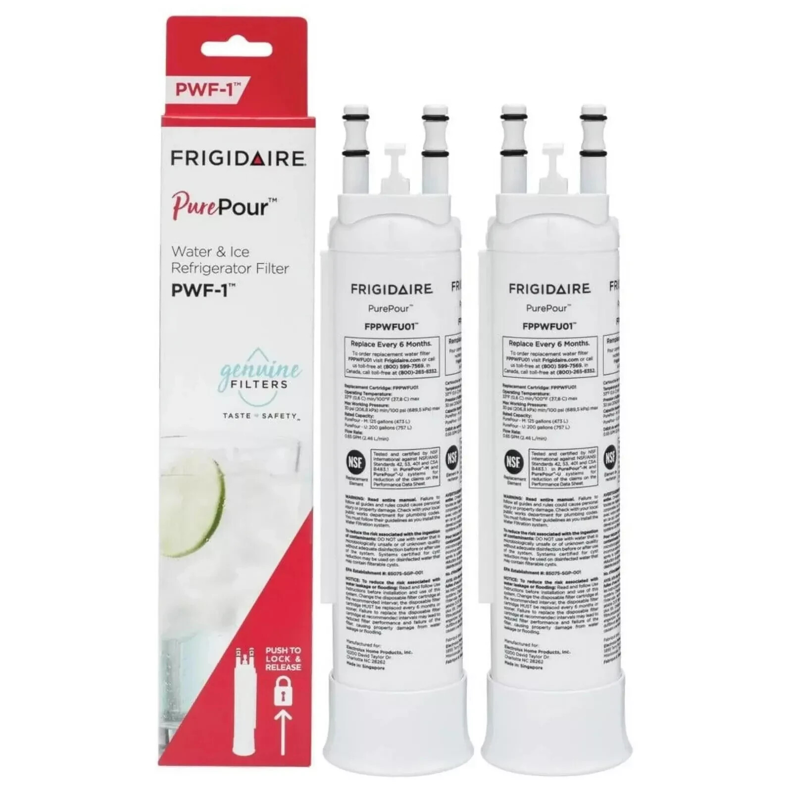 2 Pack NEW PWF-1 FPPWFU01 Refrige Genuine Frigidaire PurePour Water &Ice Filter gallery