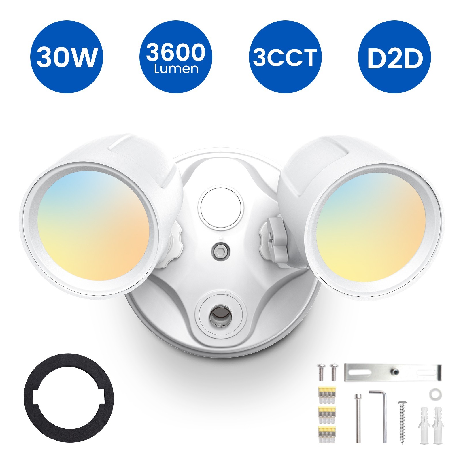 3600lm Aluminum LED Security Light Dusk to Dawn Outdoor 3CCT Flood Wall light gallery