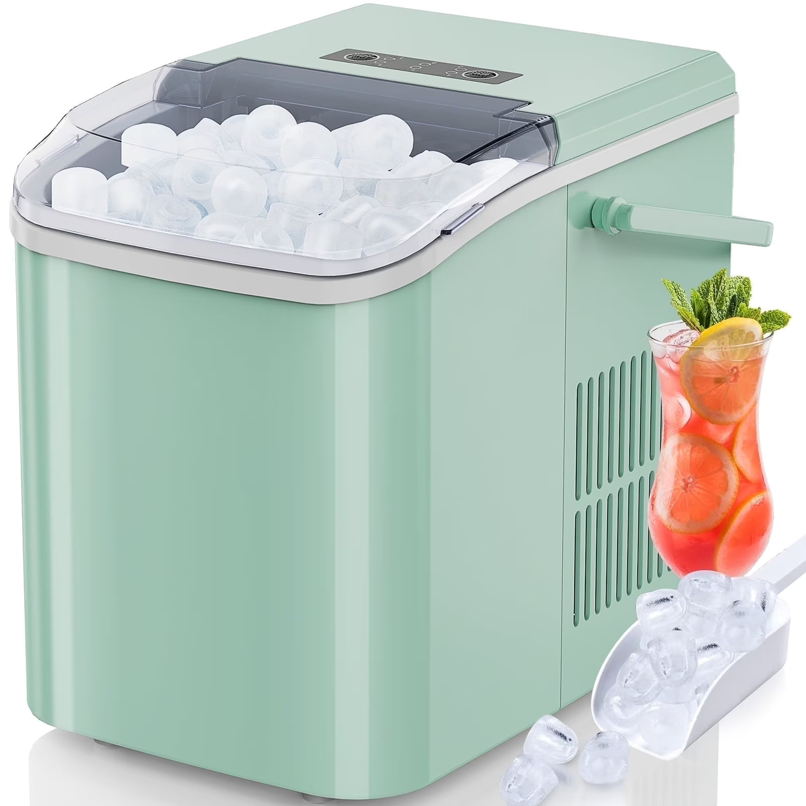 New Countertop Ice Maker Machine 26.5Lbs Portable Automatic Self Clean Green gallery