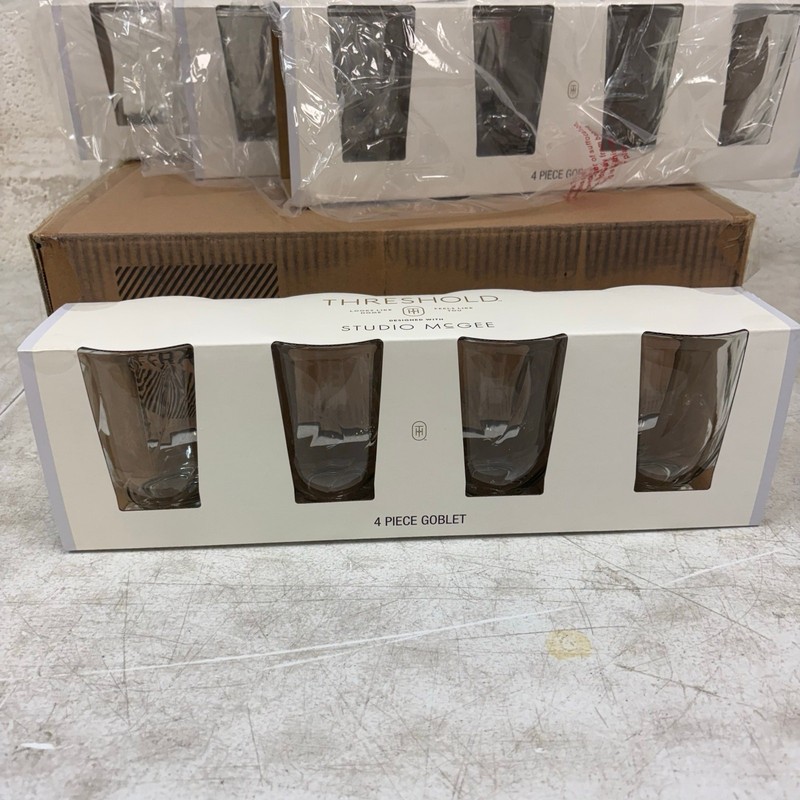16-pk Threshold 14oz Footed Goblets Plastic Drinkware Designed with Studio McGee gallery