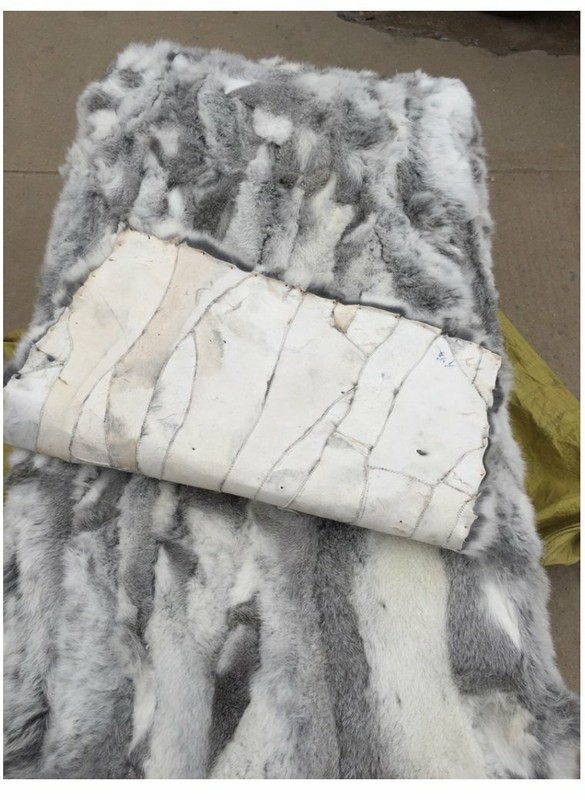 Real Rabbit Fur Natural Patchwork Blanket Carpet Rug Throw DIY Material Fur Raw gallery