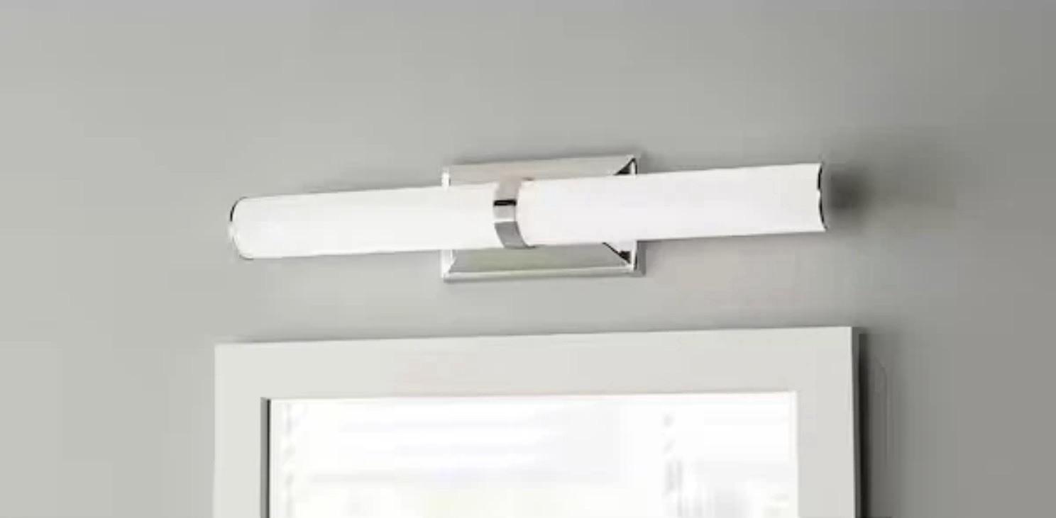Home Decorators Rolande 100W Equivalent Polished Nickel LED 24 Inch Vanity Light gallery