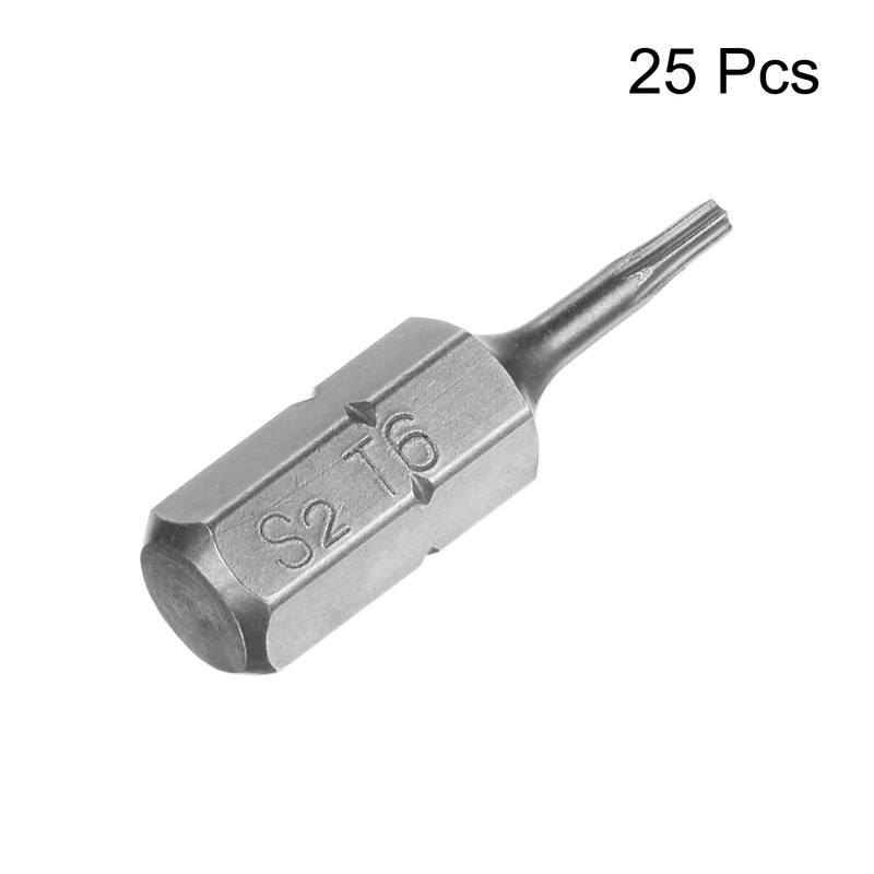 25pcs - Torx Bits 1/4" Magnetic Screwdriver T6 Screw Driver Bit S2 Alloy Steel gallery