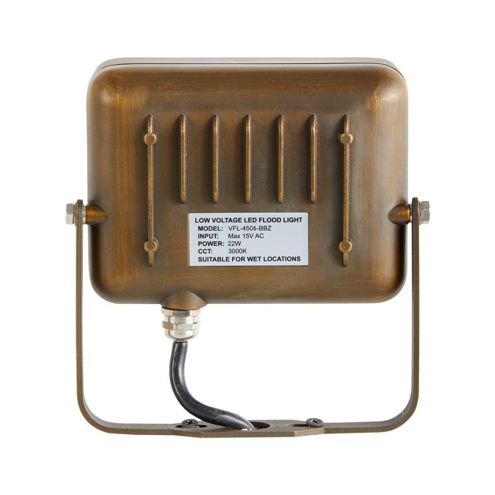 Bronze 17W Integrated LED Outdoor Brass Flood Light Fixture with Yoke Mount Volt gallery