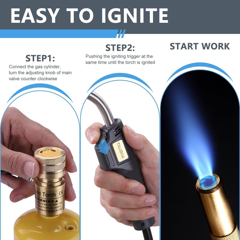 High-Performance Propane Torch Kit - Self-Igniting, 25,000 BTU, 4.9ft Hose, Idea gallery
