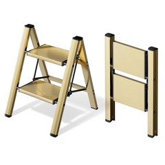 Lightweight 2 Step Ladder 330lb Capacity Anti Slip Wide Pedal Portable Stool