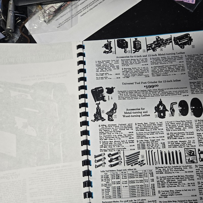 Craftsman Assembly & Operating Instructions parts list for 12 inch Metal Lathes gallery
