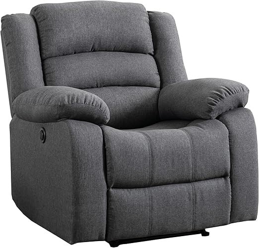 EBELLO Power Recliner Chair, Oversized Soft Fabric Electric Reclining Chair Gray gallery