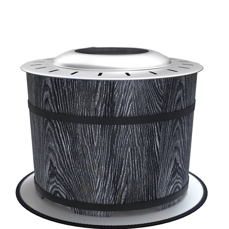 Smokeless Fire Pit with Mat 20" Firepit Magnesium Oxide Black gallery