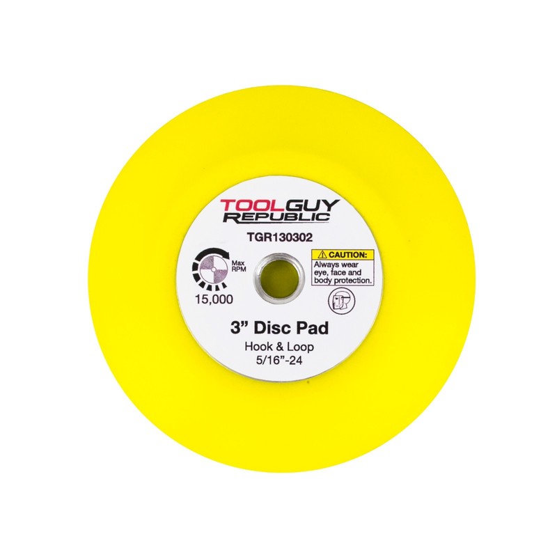 TGR 3" Hook and Loop Sanding Backup Pad 5/16-24 Female Thread gallery
