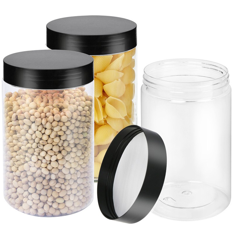 3PC Clear Large 27oz Plastic Jars Sample Container Spice Food Storage Organizing gallery
