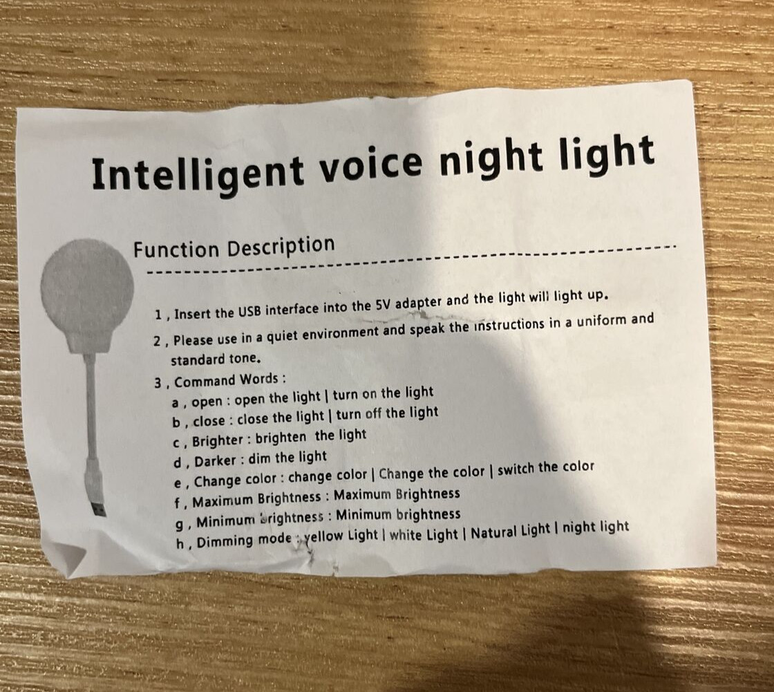 USB Intelligent Voice Control Activated Bulb Lamp Portable Light NEW gallery