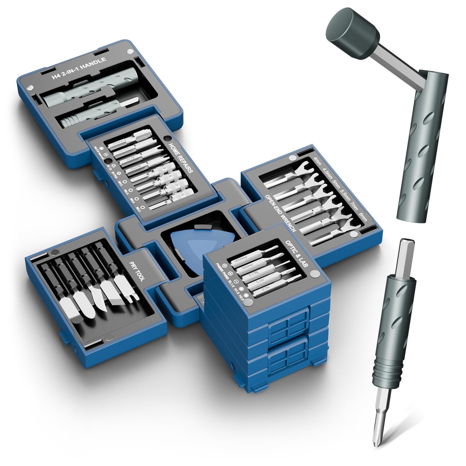 STREBITO 55-in-1 Precision Screwdriver Set, Compact Magnetic Repair Tool Blue gallery