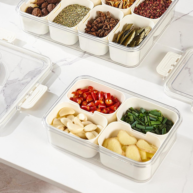 Snack Box Container, 4 Compartments Divided Serving Tray with Lid, Snackle Bo... gallery