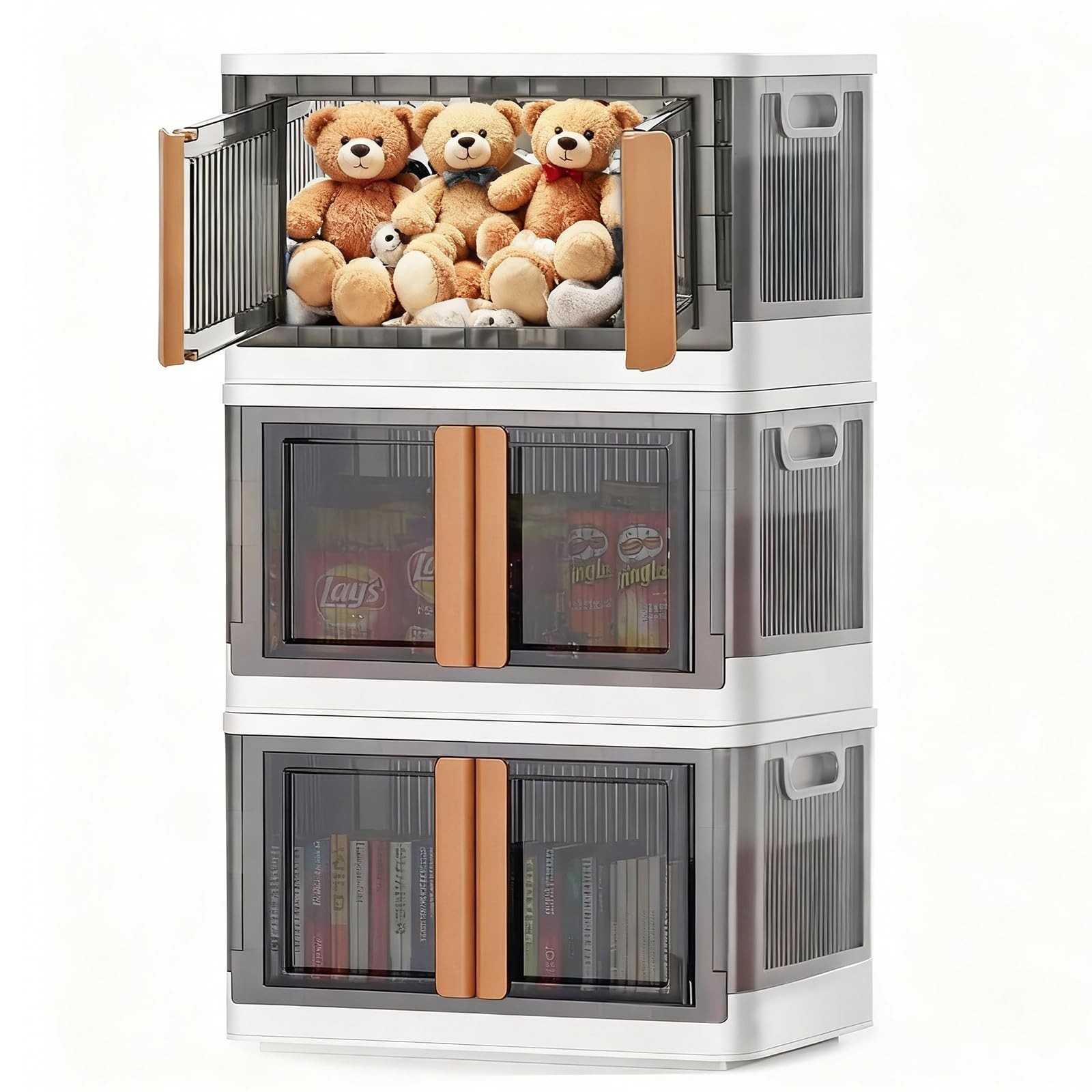 19 gallon Storage Bins Plastic Collapsible Closet Organizer Home Storage gallery