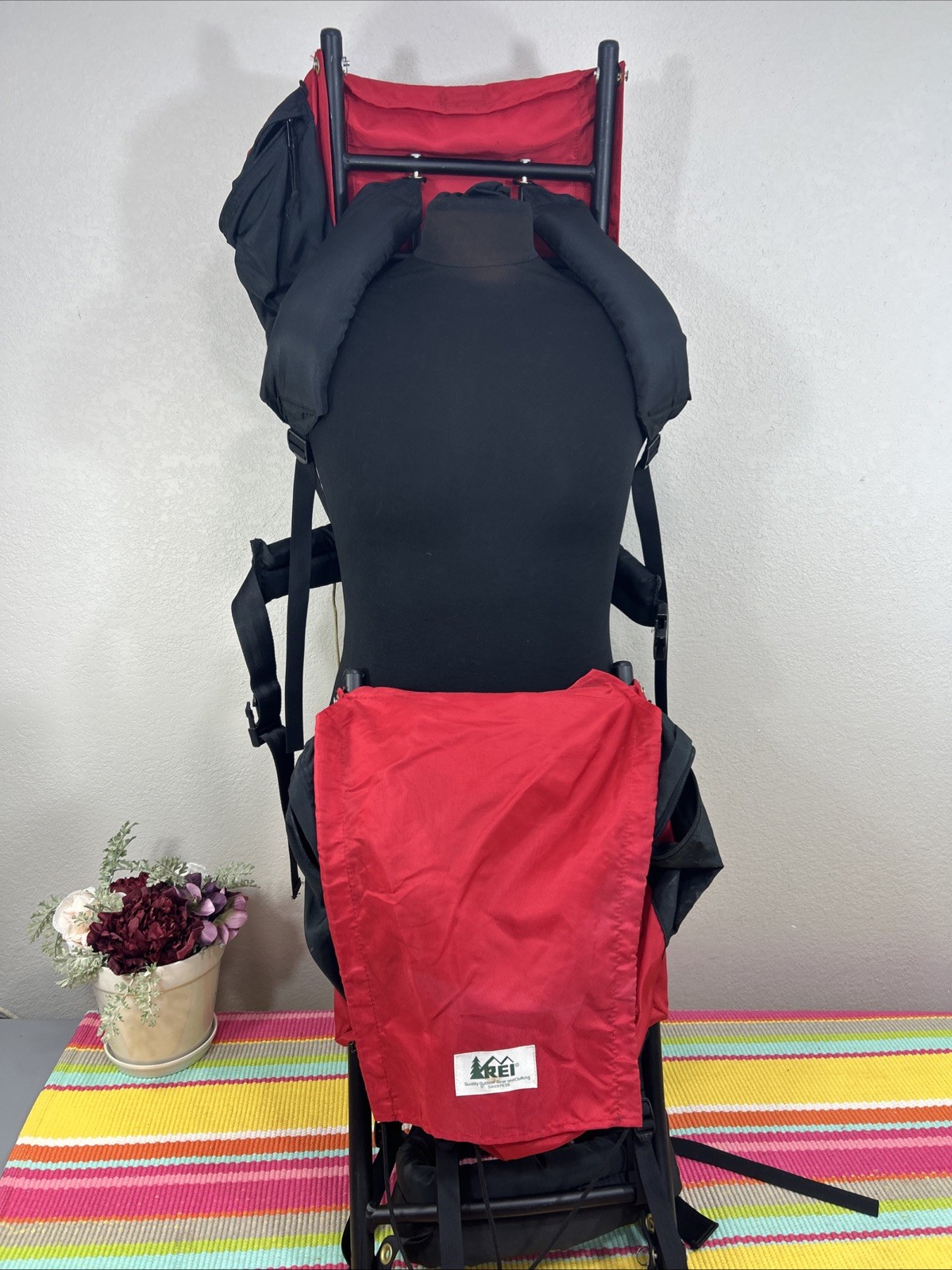 2 REI External Frame 25” Backpack Hike Camping Outdoor Red Trekker Bundle SMALL 3