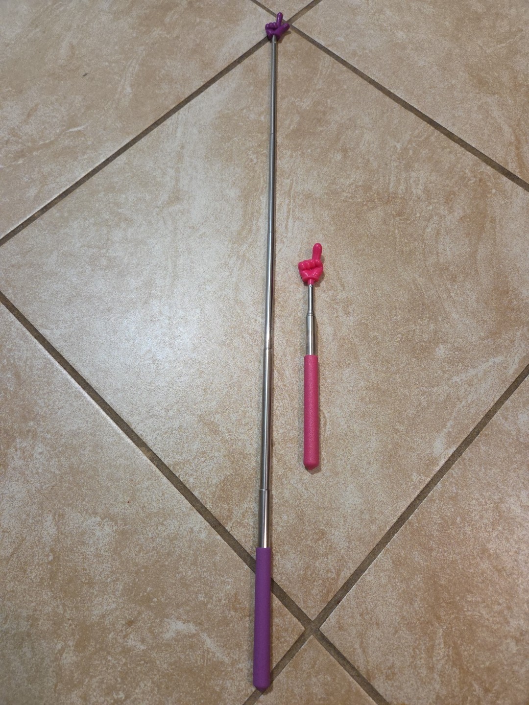2 pieces Retractable Funny Finger pointer Purple and Pink 27 Inch Long new !! gallery
