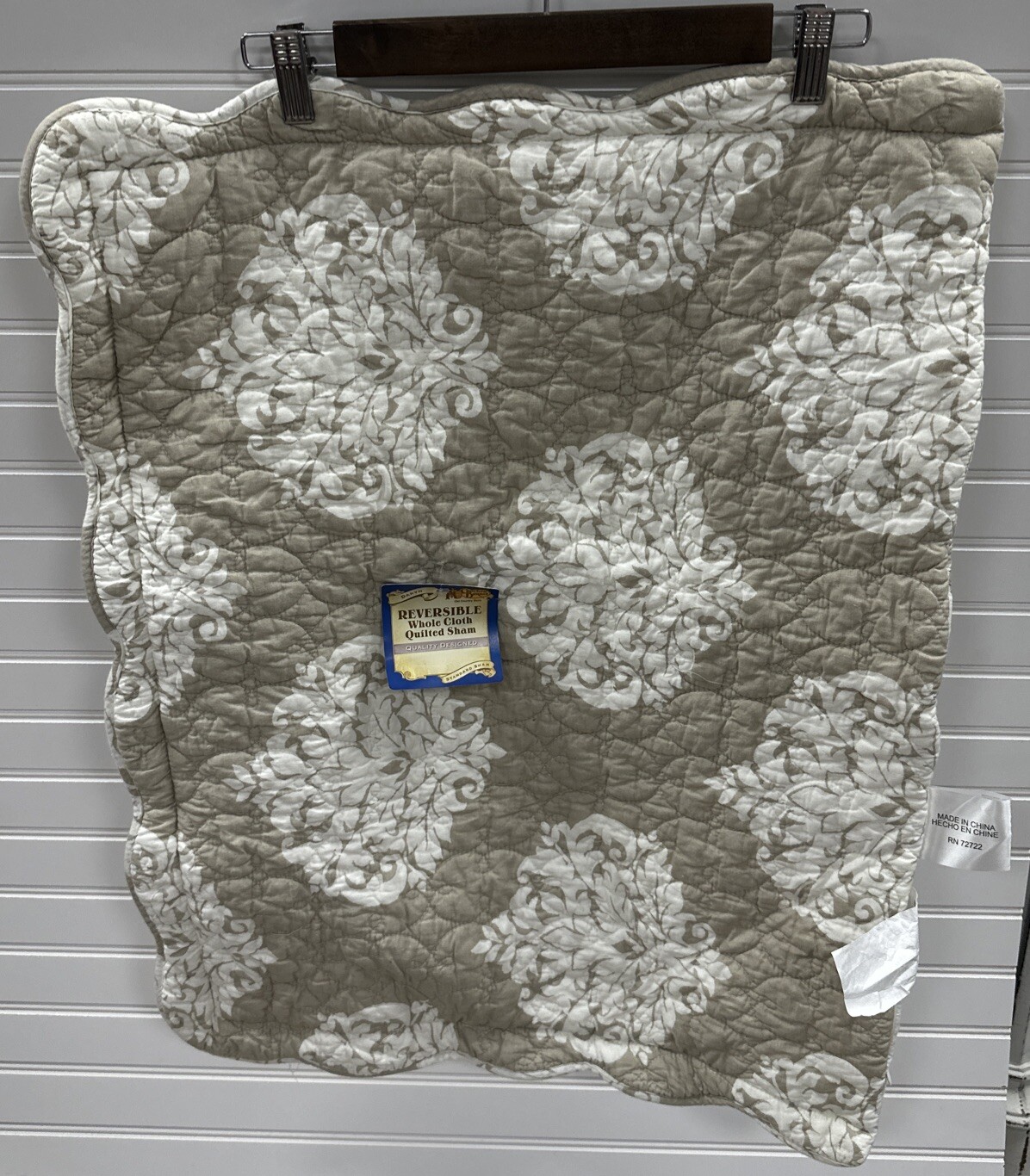 Cracker Barrel Daryn Reversible Whole Cloth Quilted Sham Standard Size Damask gallery