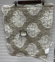 Cracker Barrel Daryn Reversible Whole Cloth Quilted Sham Standard Size Damask
