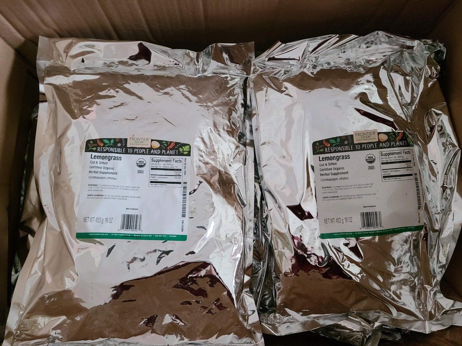Frontier Co-op Organic Cut & Sifted Lemongrass 16 Oz - 1 pound lb, BB 09/26 gallery