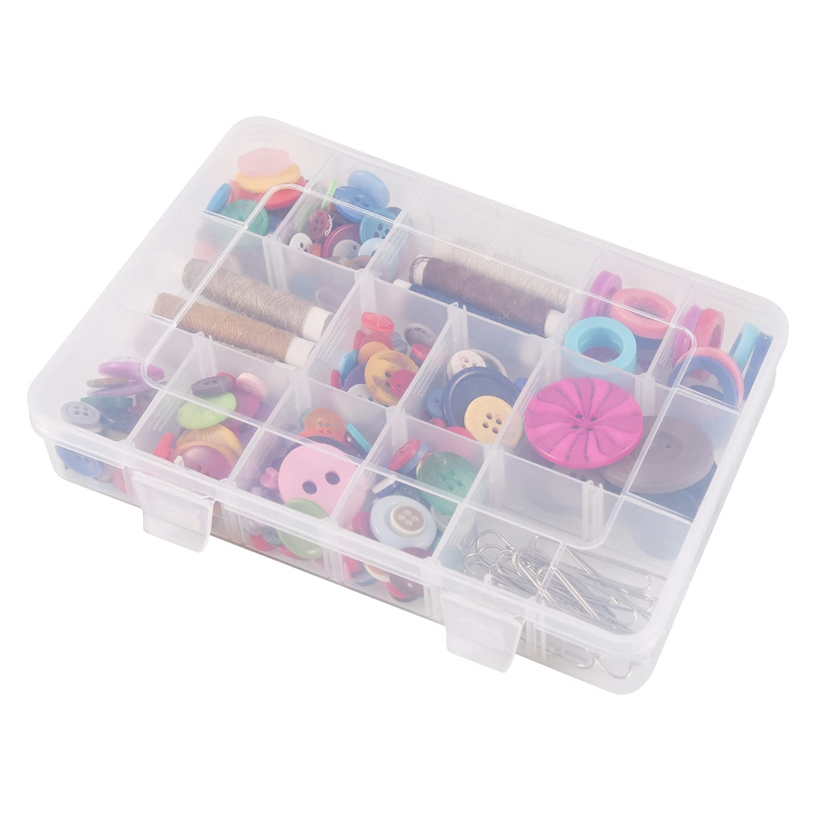 18 Grids Plastic Organizer Box Removable Dividers Clear Compartment Storage Bead gallery