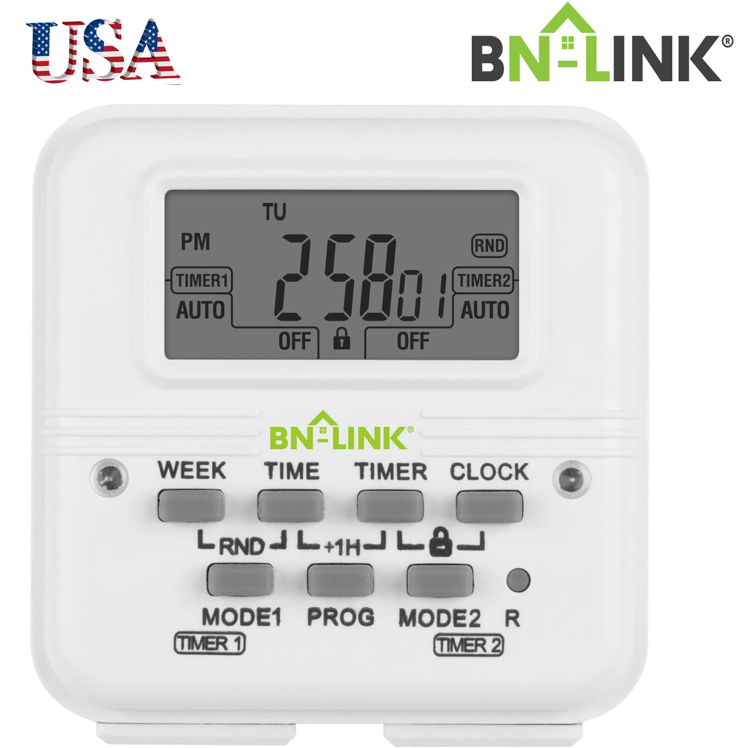 7 Day Heavy Duty Digital Programmable Timer 2Independently Plug-in Outlet Switch gallery