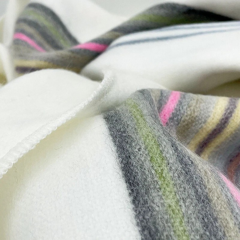 SOFT&WARM STRIPED ALPACA WOOL BLANKET 100"x71" XL QUEEN PLUS BED SOFA COVER gallery
