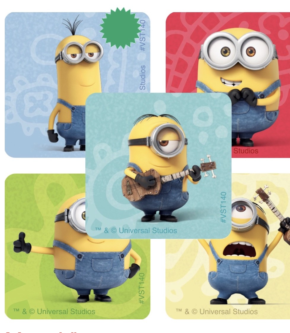25 Despicable Me Minions Character Stickers Party Favors Teacher supply 1 5/8" gallery