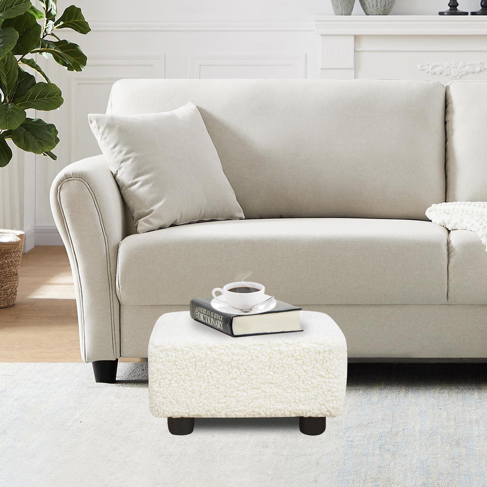 CAROLMADE Small Foot Stool Ottoman Footstool with Legs Under Desk Footrest fo... gallery